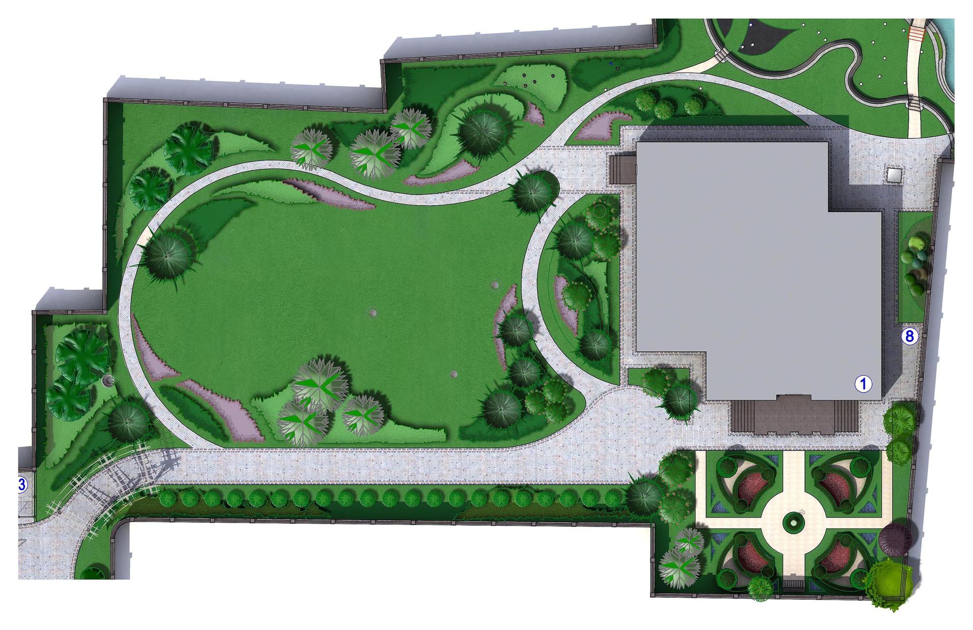 Landscaping master plan, 2D sketch